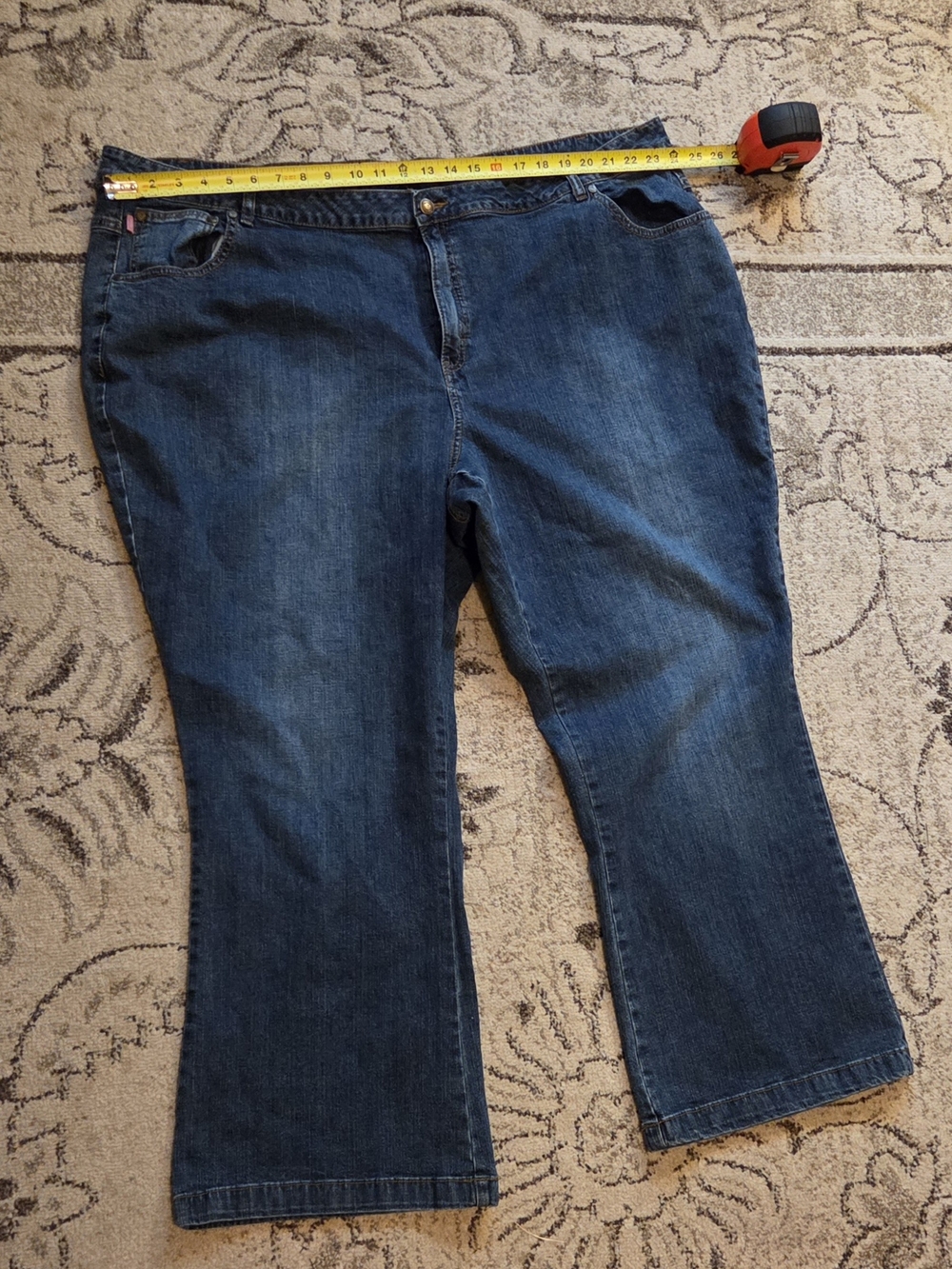 Woman Within Natural Fit Bootcut Jeans Women's 32W Stretch Medium Wash